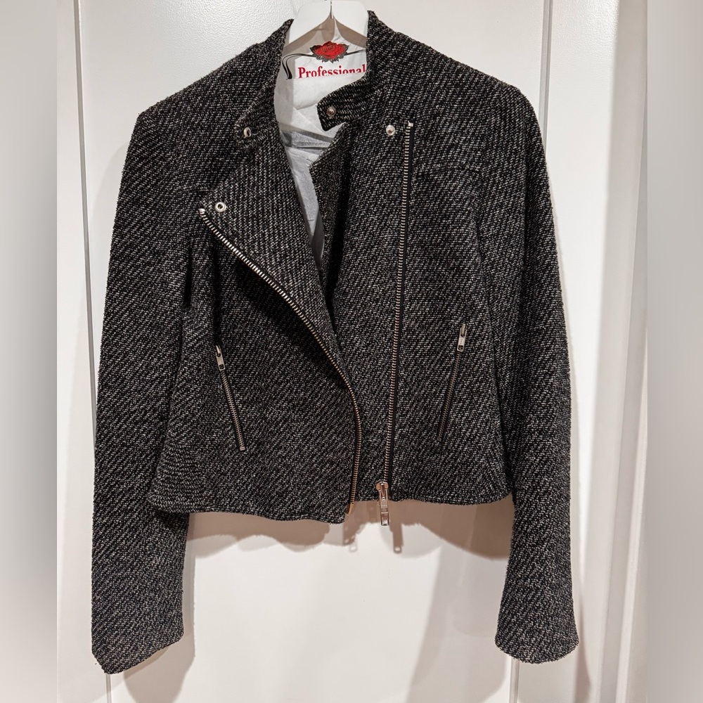 Theory tweed moto jacket women’s